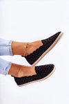 Damskie Wsuwane Baleriny W Kwiaty Czarne Vennice