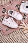 Dziecięce Sportowe Buty Ze Świecącą Podeszwą LED Biało-Różowe Boomer