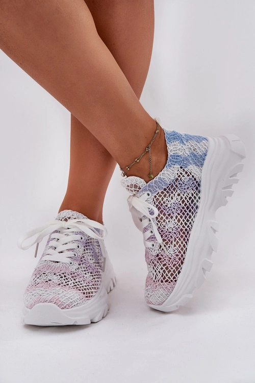 Sneakersy Damskie Z Szydełkową Cholewką Multikolor Jelhiris