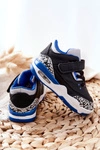 Dziecięce Sportowe Buty Czarno-Niebieskie Linen
