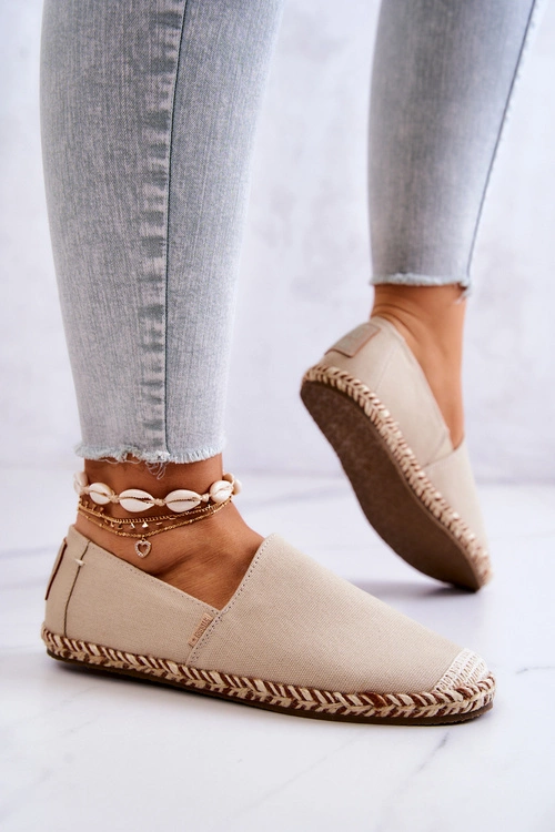 Espadryle Wsuwane Big Star JJ274899 Beżowe