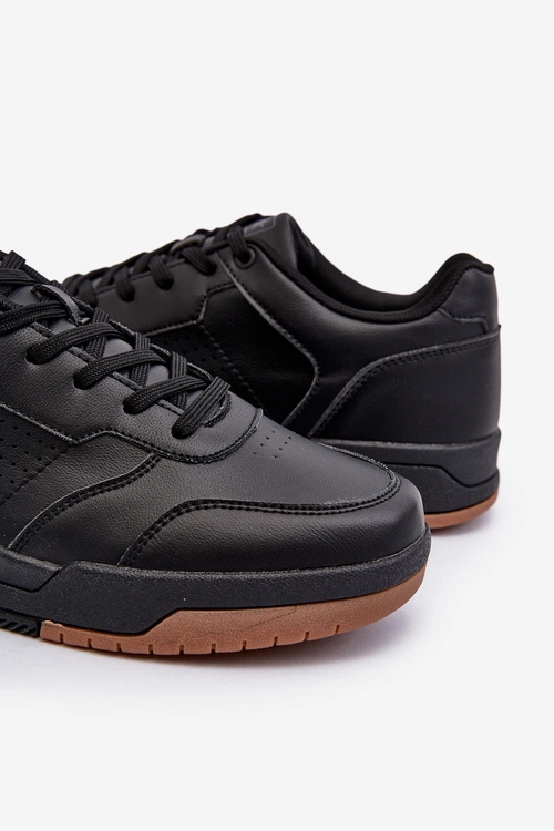 Sneakersy Męskie Z Eko Skóry Czarne Radikalle