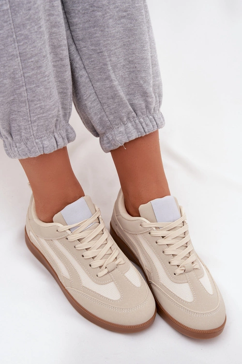 Sneakersy Damskie Beżowe Hanelor