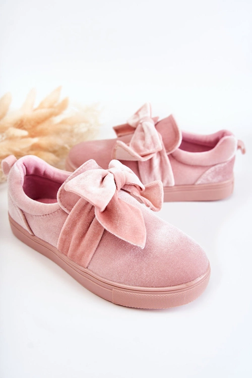 Dziecięce Trampki Slip-On Z Kokardą Różowe Timma