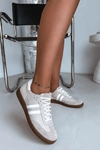 Zazoo N1068 Skórzane Niskie Sneakersy Damskie Beżowe 
