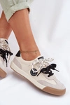Sneakersy Damskie Z Podwójnym Sznurowaniem Big Star TT274168 Beżowe