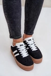 Sneakersy Damskie Na Platformie Czarne Egelia