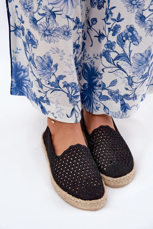 Espadryle Damskie Z Plecionką Vinceza 13625 Czarne