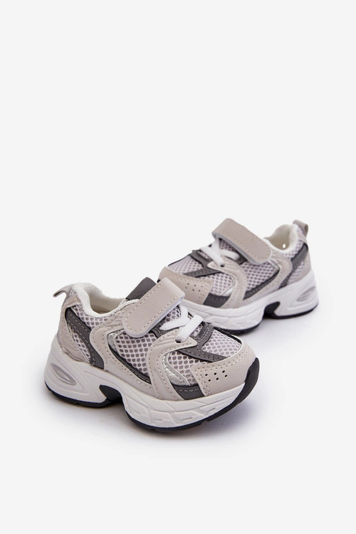 Dziecięce Buty Sportowe Sneakersy Na Rzep Szare Rulagia