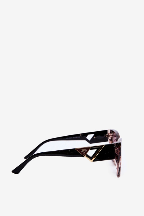 Damskie Okulary Przeciwsłoneczne Z Ozdobnymi Detalami UV400 Brązowe