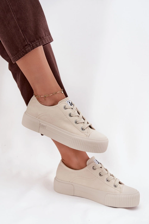 Trampki Damskie Na Platformie LEE ISLA C WOMEN LOW 50253001.35E Beżowe