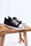 Dziecięce Skórzane Trampki BIG STAR KK374039 Czarne