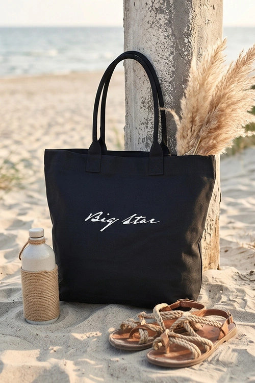 Materiałowa Torba Shopper Big Star RR574239 Czarna