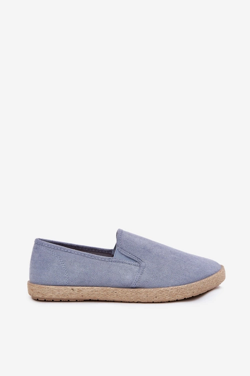 Espadryle Tenisówki Męskie Z Eko Zamszu Niebieskie Lunaria