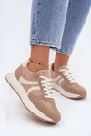 Sneakersy Damskie Na Platformie Beżowe Laurelia