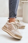 Sneakersy Damskie Ocieplane Na Platformie Big Star OO274A214 Beżowe