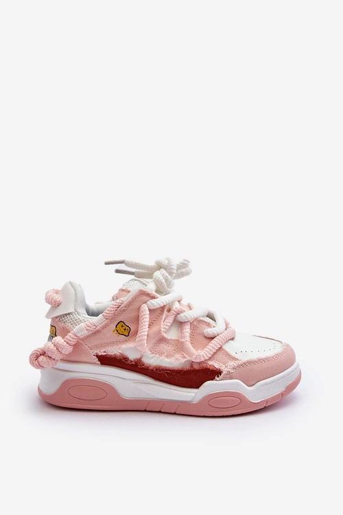 Damskie Sneakersy Z Grubym Sznurowaniem Różowe Miatora