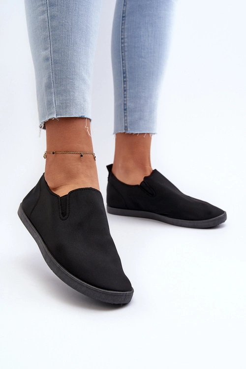 Damskie Tenisówki Trampki Slip-On Czarne Lovinia