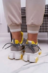 Sportowe Damskie Buty Kolorowe Wstawki Żółte Colored